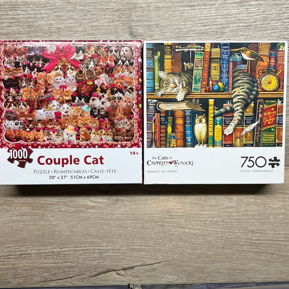 2 Cat Puzzles
Couple Cat Puzzle - 1000 PCs
The Cats of Charles Wysocki 750 pcs